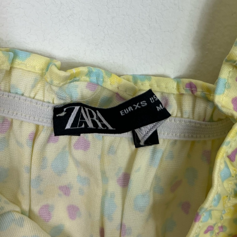 Zara Satin Balloon Sleeve Crop Top Sz XS‎ - Picture 4 of 8